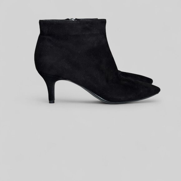 NIB Aerosoles Epigram Black Suede Ankle Boot Woman's sz11 Kitten Heel - Picture 11 of 12